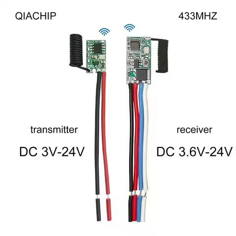 433Mhz Wireless DC 3.6V-24V Remote Control Switch 1 CH RF Transmitter Modul 433.92 MHZ Relay Receive