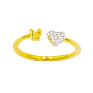 Happy Jewelry แหวนหัวใจเพชร ผีเสื้อ ทองแท้ 9k 37.5% เพชรเกสร ME008