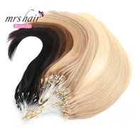 Micro Ring Hair Extensions 1g/Stand 50pieces Machine Remy Hair Micro Bead Loop Human Hair 14"-22"