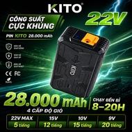 KITO 22V 28,000mAh 3 Cell Battery – Single Battery for Air Conditioning Fan, Battery Charger Include