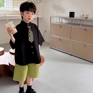 Collection Boy's Shirt Set Children's Gentleman Handsome Short-Sleeved Shirt Baby