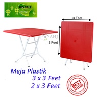 Plastic table / Meja Pasar Malam / Foldable Plastic Dining Table Meja Lipat / Meja Plastik 3‘ x 3’ dan 2' x 3'