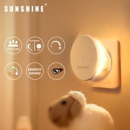 陽光 - LED圓型背光光感小夜燈 三色溫白光黃光米光 13A插座通電 光感控制 感應燈(LNH-W)