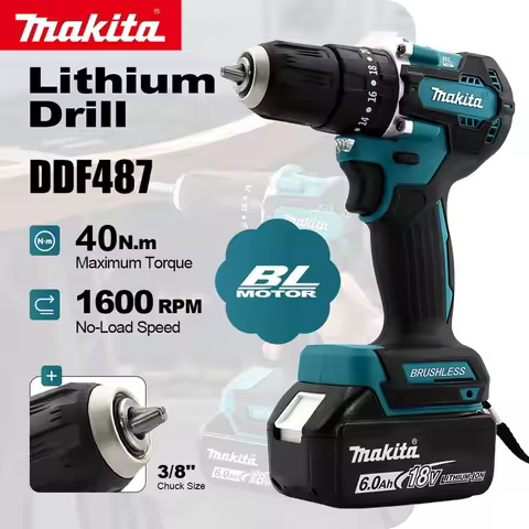 Makita DDF487 18V Brushless Cordless Drill Driver 2-Speed 10mm High Torque Power Tools