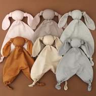 【Upgrade Your Style】 Pure Cotton Baby Towel Long Ear Stuffed Rabbit Doll Newborn Appease Cuddling To