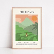 Philippine posters Manila prints retro wall art minimalist posters illustrations midcentury mod Clou