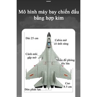 J-20 KAVY alloy invisible fighter plane toy with music and rocket launcher with stand