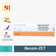 Becom-Zet 1 strip isi 10 tablet Bekom Z Bekom Jet Multivitamin Vitamin tablet Suplemen makanan