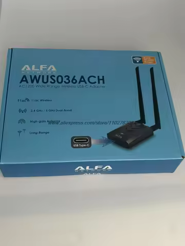 Original Made in Taiwan ALFA AWUS036ACH RTL8812AU Network Card BT5 Kali Linux MAC