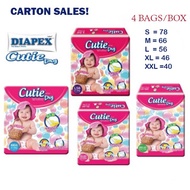 Diapex Cutie Dry Mega 1 Carton 4 X (S78/M66/L56/XL46/XXL40) OOSN