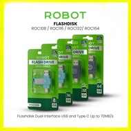 [HWARTZ] Robot ROCCO108 ROCCO116 ROCCO132 ROCCO164 Flashdisk 8GB 16GB 32GB 64GB Dual OTG Interface U