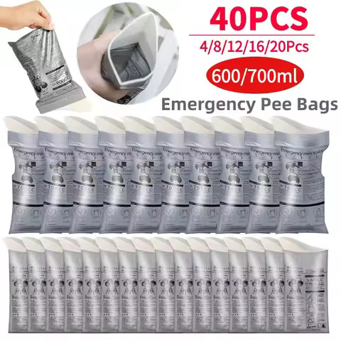 4-40Pcs 600ml/700ml Car Emergency Urine Bags Mini Toilet Bag Urine Container Portable Outdoor Travel