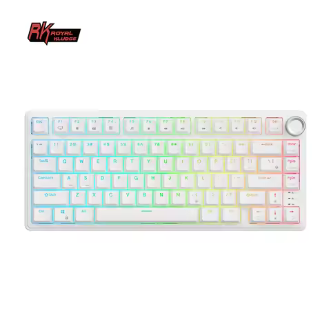 RK Royal Kludge R75 English Mechanical Keyboard 81 Key Hot-Swappable Gasket Structure RGB Wired Gami