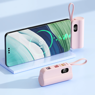 【China CCC】Mini Capsule Power Bank จอแสดงผลดิจิตอลความจุขนาดใหญ่สายเคเบิลข้อมูลในตัว Powerbank มือถื