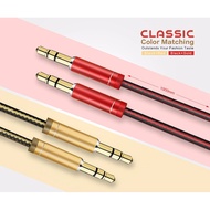 LDNIO LS-Y01 3.5mm Gold Plating Connector M to M Aux Audio 1m Nylon Cable Official high speed transm