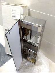 "🪞 Delong Slim Stainless Steel Mirror Cabinet – 1-Door Wall-Mount Organizer for Bathroom & Entryway 