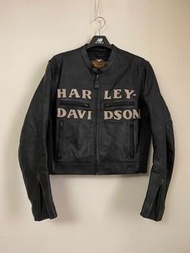 出清限時特賣#早期harley davidson刺繡真皮騎士外套-老品、古著、收藏品