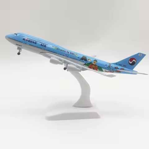 20cm B747 Korea Airlines Airplane Model Boeing 747 Die-casting Alloy Metal Aircraft Toys With Landin