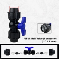 (50mm/63mm) Compact Ball Valve Poly HDPE PP UPVC Connector Heavy Duty Compression Stopcock Pipe Peny