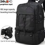 【Stok】40-80L Travel bag pack expandable waterproof Reka Bentuk Ergonomik with shoe compartment 15.6/