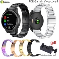 22mm Watch Strap Stainless Steel For Garmin Vivoactive 4 Quick Release Watchband For Garmin Active Wristband