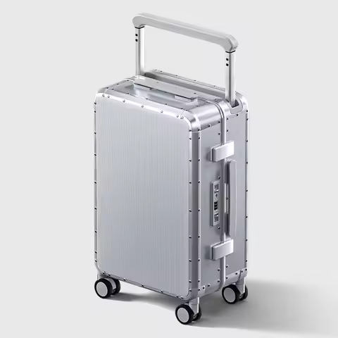 20-inch all-aluminum luggage suitcase. Three colors to choose from. It's carry-on compliant. Suitabl