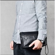 Men's leather handbag - leather handbag - genuine leather pouch made of genuine leather