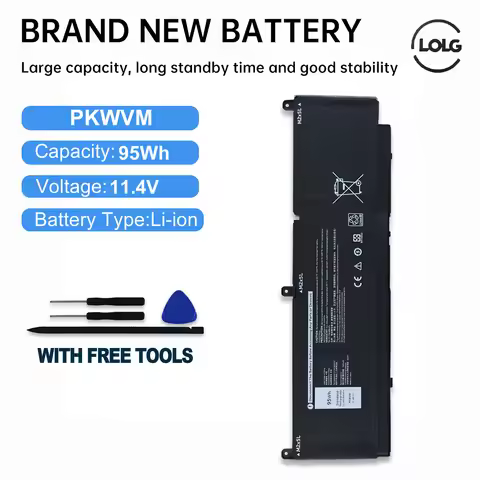 LOLG 95WH PKWVM L aptop Battery For DELL Precision 7550 7560 7750 7760 Series P44E P93F C903V CR72X 