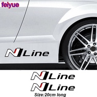 2Pcs N line Car door Sticker For Hyundai i10 i20 i30 i40 ix35 TUCSON Elantra SONATA GENESIS SOLARIS 