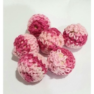 <READYSTOCK> Crochet Round Beads (cotton), Double color Fuchsia/Pink