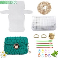 IARMARIOQR Bag Mesh Grid Set, White Handmade Knitting Plastic Mesh Kit, Plastic Mesh Plastic Canvas
