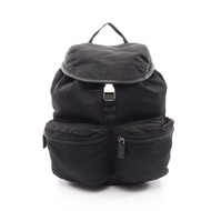 【二手】Prada PRADA VIAGGIO V164 黑色尼龍 Saffiano 皮革三角 Logo 雙肩包 女款 二手 B
