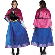 Arendelle Princess Anna Cosplay Costume Adult Women Halloween Ice Queen King Anna Princess Uniform F