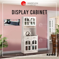[LOCAL SELLER] Victoria Display Cabinet / Bookshelf With Glass Top / Storage Cabinet/Kitchen Cabinet