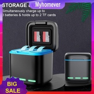 3-Channel Battery Charger with Type C Cable for GoPro Go Pro Hero 8 7 6 5