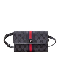 Gucci x Balenciaga The Hacker Project Black Monogram Jacquard Canvas Hacker Mini Bag Silver Hardware, 2021