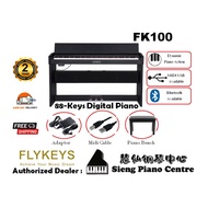 Flykeys FK100 88-Keys Digital Piano Home Electric Piano Keyboard (FK-100 / FK 100) - Black/ White