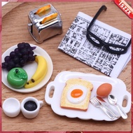 [Lszzx] Kitchen Playset Kitchen Appliances Fruit Toys 1/12 Bread Maker Toy for Living