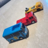 兒童玩具車三台 tayo小巴士及工程車 有小瑕缺件如照片@c530