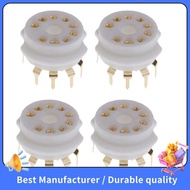 【NEW】4PCS  9 Pin Gold PCB Vacuum Tube Socket for 12AX7,12AT7,12AU7,ECC83,ECC82,E88CC, 6922 ,6p1