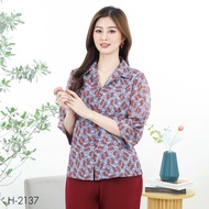 MIKIKO Shirt MI-H2137 ชีฟองเมททาลิค แขนยาว IGPU24-8