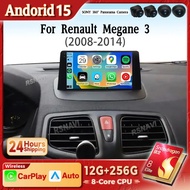 Android 15 Carplay Auto Car Radio Multimedia Player For Renault Megane 3 Fluence Samsung SM3 2008 - 