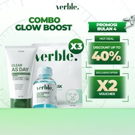 VERBLE Combo Glow Boost Serum Pitted Scar Verble + Acne Cleaner Anti-Acne As Day Clean + Daylight Ca