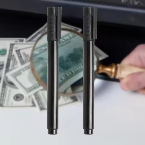 2pcs Ink Detector Portable Mini Detector Pen Lightweight Banknotes Tester Pen Graffiti for US Dollar