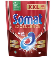 Somat Excellence 4in1 Caps | XXL Pack 46 (1 x 46) Caps | Dishwasher Caps for excellent cleaning, bri
