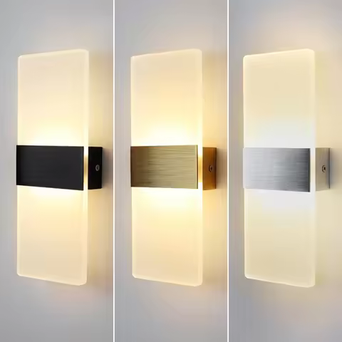LED Acrylic Wall Light AC85-265V Long Style Living Room Corridor Bedroom 3/6/12W Bedhead Art Decorat