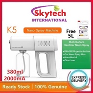 [Selangor] Upgraded K5 Nano Handheld Wireless Rechargeable Portable BlueLight Disinfectant Spray Gun with 5L Bioclean Nano Mist Solution