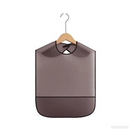 Disposable Adult Bib Waterproof Oil-Proof Anti-Dirty Large Size Solid Color with Meal Pocket for Chi
