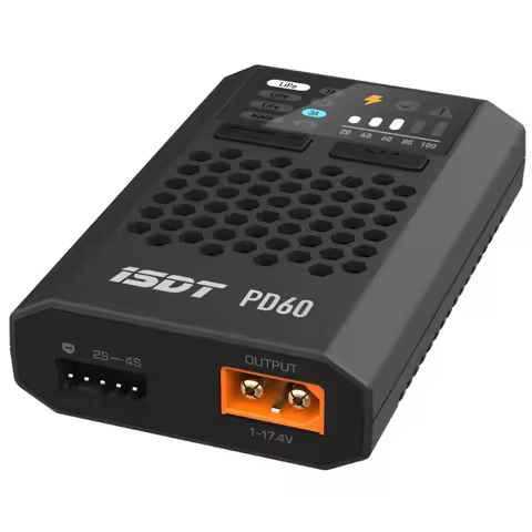 1pcs for ISDT URUAV PD60 60W 6A Type-C Input Battery Balance FPV Charger for 1-4S Lipo Battery RC Dr