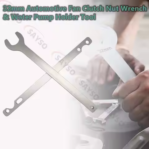 2pc Silver Fan Clutch Nut Wrench And Water Pump Holder Tool Kit Removal 32Mm For Bmw E34 E39 E36 E46